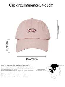 1 件装软冠简约休闲棒球帽，时尚平边按扣太阳帽，轻便男女通用春夏百搭字母刺绣棒球帽 - 字母棒球帽 - 查看 5