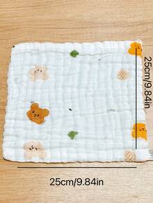 柔软棉质婴儿口水围兜、棉质婴儿毛巾、新生儿泡泡纱布洗脸巾、儿童洗脸巾手帕 - 彩色 - 查看 2