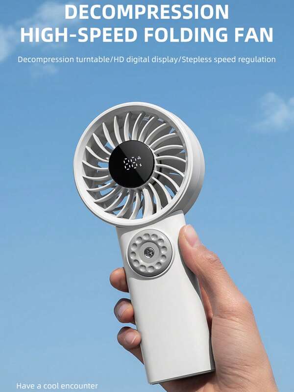 1 pieza Ventilador portátil recargable de 3600mAh, con 100 velocidades ajustables y diseño colgante para el cuello para aliviar el estrés