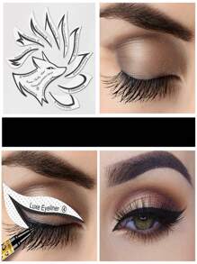 1 Peça Conjunto de Moldes de Delineador Profissional com 12 Pares de Moldes de Sombra para os Olhos, Kit de Modelo de Design Facial Profissional - Desenho Simples e Criativo, Perfeito para Festas, Eventos, Projetos DIY, Festas de Feriados, Presentes