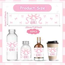 50 Pcs Waterbottle Labels For Gender Reveal Party