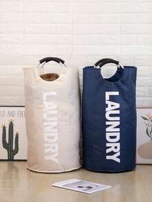 82L 大号洗衣篮防水洗衣篮脏衣服收纳篮适用于浴室洗衣可折叠带泡沫保护手柄 - 彩色 - 查看 11