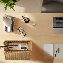 Rustik stil rottingmaterial Rektangulär Power Strip förvaringslåda