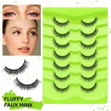 7 Pairs Thick Reusable Cartoon Cat Eye Lashes, One-Piece Design - SA07 - View 5