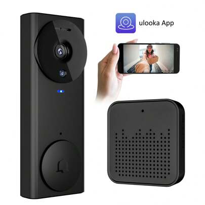 1pc Smart Wireless Doorbell Visual-WiFi Door Doorbell Camera, Night Vision, Real-Time Notification,Voice Changer, Photo&Video, 2 Way Audio