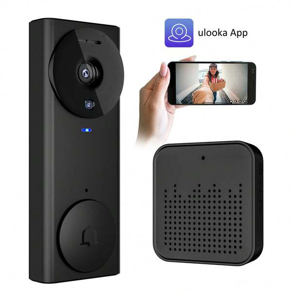 1pc Smart Wireless Doorbell Visual-WiFi Door Doorbell Camera, Night Vision, Real-Time Notification,Voice Changer, Photo&Video, 2 Way Audio