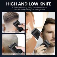 Hair Shaver Double Blades Shaver Electric Shaver Razor For Men Close Bald Head Barber Shaver Trimmer Cordless,Professional Rechargeable Shaver/Shaper,Ultra-Close Shave