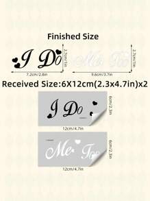 Pegatinas de zapatos de boda personalizadas con diseño de decoración de boda "I Do/Me Too" - Calcomanías removibles de vinilo para zapatos de boda