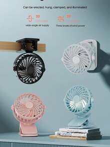 1个USB充电婴儿推车/育婴室静音风扇，360°旋转便携式夹式风扇，适用于婴儿车、婴儿床、推车配件、旅行、露营，3档静音迷你桌面风扇，自行车夹式风扇，快速制冷，清凉舒爽，适用于家庭、厨房、浴室、办公室、汽车，多功能风扇，可用于化妆 - 彩色 - 查看 12