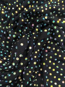 Rhinestone Mock Neck Bodysuit