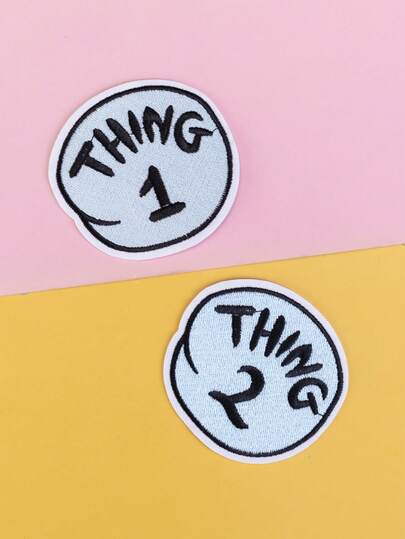 2pcs Iron-On Patches, Personalized DIY Clothing Accessories Embroidery Sewing Applique Patch For Clothes, Shoes, Bags, Caps Summer, School