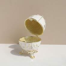 1 件俄罗斯蛋形首饰盒、复活节彩蛋装饰盒、欧式家居装饰品、化妆梳妆台装饰、珍珠俄罗斯彩蛋家居装饰配件、蛋形首饰盒 - 俄羅斯蛋 - 查看 3