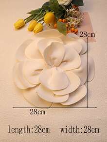 流行大号 4 层彩色空气层 3D 面料花胸针，多层褶边手工串珠 DIY 服装配饰，婚纱装饰材料，长度：28-30 厘米/宽度：24-28 厘米 - 多色 - 查看 14