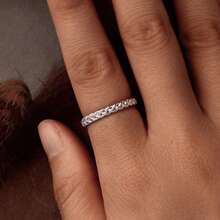 Nhẫn vĩnh cửu bằng bạc Sterling 925 Bamoer, kiểu dáng bện, trang sức tinh tế, quà tặng cho phụ nữ BSR311 - Bạc - Xem 2