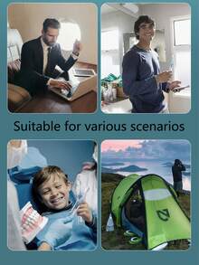 1 Set 3-In-1 Portable Travel Toothbrush With Travel Case, Ultra Soft Bristles, And Built-In Refillable Toothpaste Tube, Essential Travel Accessory - Multicolor - View 5