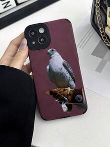 Husă de telefon luxoasă din piele ecologică cu model simbolic cu șoim, reprezentând curajul și puterea, culoare premium roșu vin, design protector anti-cădere la 360 de grade, protecție pentru lentile, compatibilă cu , cu husă de protecție TPU, la modă și de înaltă calitate. - Multicolor - Vizualizare 5