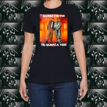 Playera Unisex con Estampado de El Aleman y Neton Vega | Diseño Urbano y Comodo | Streetwear, Festivales y Uso Diario | Algodón Peinado y Corte Holgado  | Ideal para Outfits Casuales, Fiestas o Regalos | Hombre y mujer - Negro - Ver 4