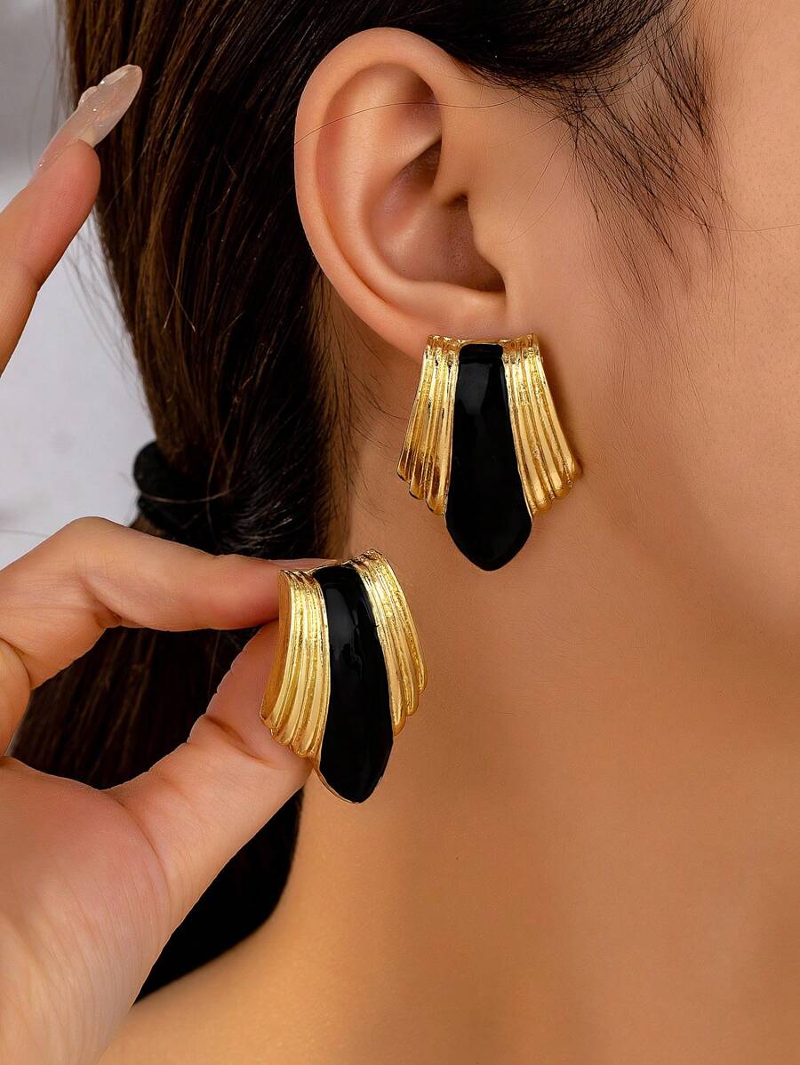 1 Paar minimalistische, modische, elegante asymmetrische geometrische Hängeohrringe für Frauen