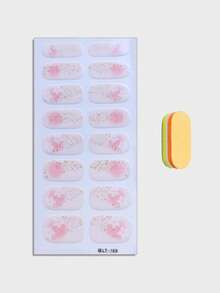 1pc Ombre French Nail Art Sticker, Floral Decorative Nail Wraps, Light Pink Waterproof Manicure Nail Sticker Nails Nail Supplies - Baby Pink - View 5