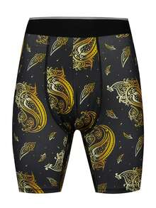Men's Printed Boxer Briefs, Fashion Suitable For Summer - Black - View 1