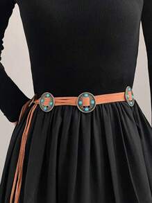 1pc Plain Retro Canvas Belt, Vintage Decorative High-End Tassel Waist Rope For Dresses, Versatile All Season Accessory With Ins Vibe