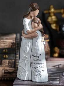1 Stück kreative Harz Handwerkskunst Statue mit Mutter und Tochter Umarmung, Heimdekoration, Geschenk zum Geburtstag/Muttertag für Mutter und Tochter Freunde
