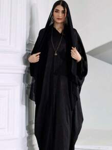 1 pieza Nuevo vestido abaya holgado de satén brillante para mujer, elegante vestido musulmán de manga larga para fiestas, cumpleaños, Kaftán modesto