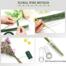 Kit de cinta y alambre florales, cinta de florista y kit de alambre para arreglos florales con alfileres para boutonniere, cortador de alambre para ramos, manualidades, corona y accesorios para arreglos florales DIY - Multicolor - Ver 6