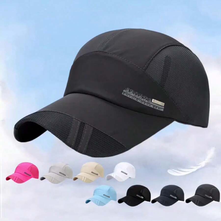 Gorra de béisbol transpirable con protección solar para exteriores, golf, pesca, de secado rápido y ajustable para deportes como correr