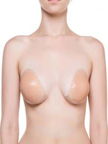Strapless Sticky Adhesive Bra Invisible Push Up Reusable Silicone Off Backless Viscous For Women Dress - Beige - View 5