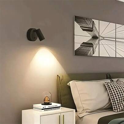 1 件 LED 可充电壁灯、磁性聚光灯、绘画灯、小夜灯、床头阅读灯、护眼卧室小夜灯、可调光、无线无需钻孔、360° 可旋转触摸控制、可充电电池