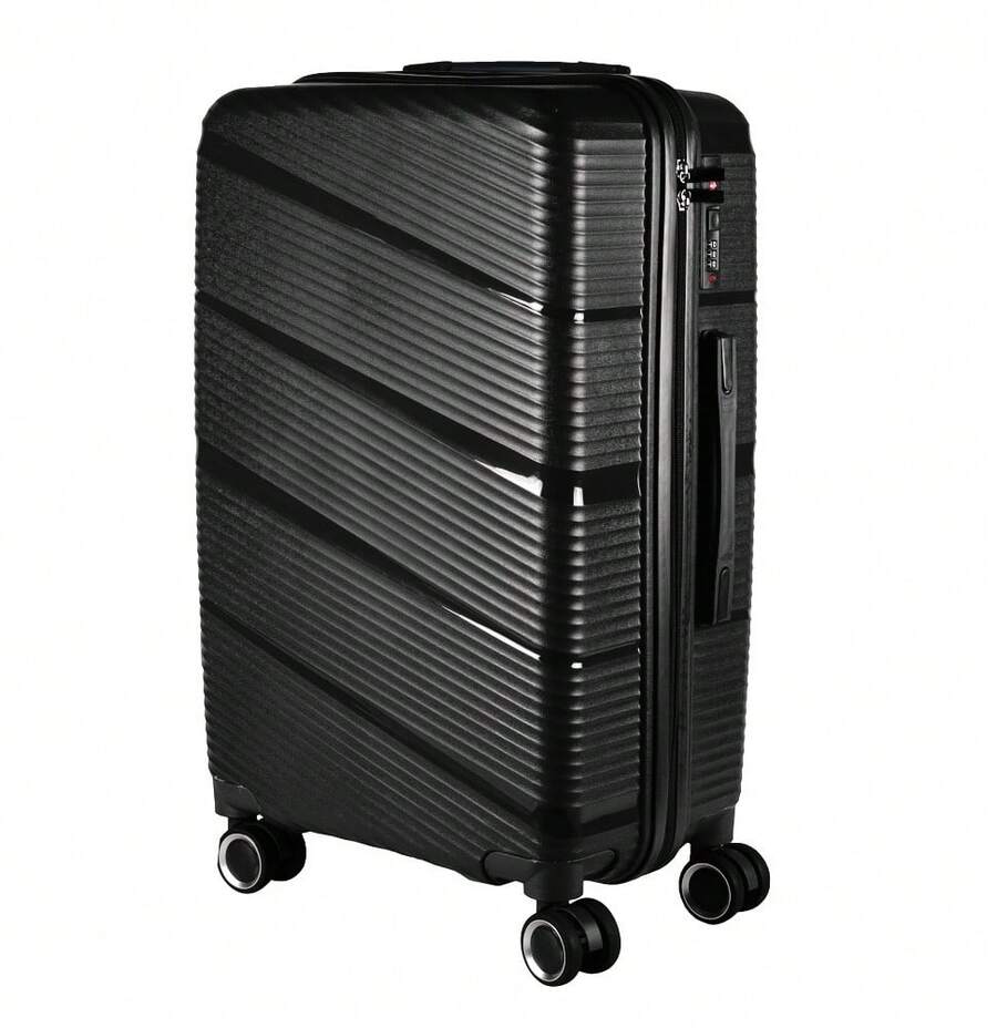 Medium Suitcase 23KG Unbreakable Polypropylene Dubai Expandable Swivel Black - màu đen - Xem 1