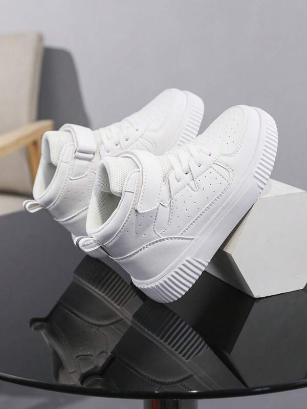 1 Paio di Sneaker Casual per Bambini, Scarpe Piatte di Moda Bianche a Patchwork, Leggere e Confortevoli, Adatte per Scarpe da Corsa di Ragazzi e Ragazze