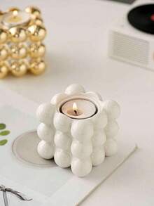 1pc Resin Craft Gold/White/Black/Magic Cube Aromatherapy Candle Holder Creative, Home Decoration Ornaments Geometric Magic Cube Candle Holder. Valentine's Day Gift Halloween, Holiday, Festival,Room Decor,Home Decor, Birthdaydecor,Kitchen,Wedding, Bedroom Decor, Livingroom Decor, Gift, Party Decor - Multicolor - View 3