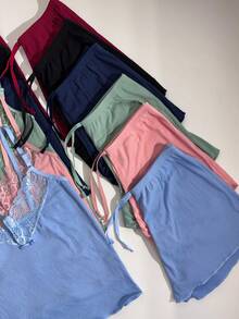 Kit 2 Ribbed Baby Dolls Double Comfort Cozy Nights Pajamas - 彩色 - 查看 1