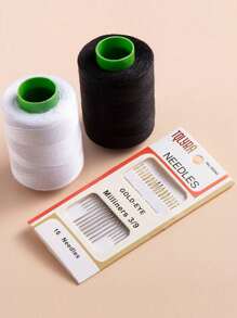 12 buc ace de cusut manual + 1 fir alb + 1 fir negru, kit de reparare a cusuturilor pentru haine de uz casnic