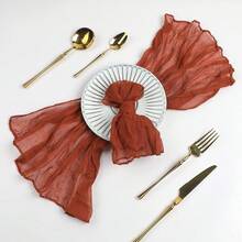 18 件/套薄荷绿色奶酪布餐巾，20 英寸 X 20 英寸餐巾，波西米亚风褶皱方形平纹细布餐巾，适合派对、婚礼、宴会、生日、家居装饰 - 彩色 - 查看 16