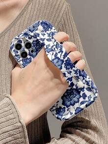 Flower 1pc Floral Printed Thick Anti-Drop Mobile Phone Protective Case With Kickstand, Compatible With Apple And Series Waterproof Shockproof Scratch Resistant - Multicolor - View 2