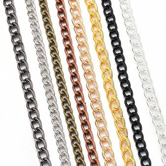 2m/Pack Reinforced Chain, Twisted Chain, Bag Accessories Chain, DIY Jewelry Materials, Suitable For Bracelet, Necklace, Earrings, Tassel