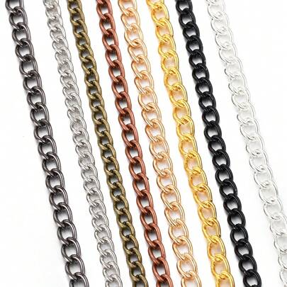 2m/Pack Reinforced Chain, Twisted Chain, Bag Accessories Chain, DIY Jewelry Materials, Suitable For Bracelet, Necklace, Earrings, Tassel