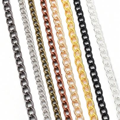 2m/Pack Reinforced Chain, Twisted Chain, Bag Accessories Chain, DIY Jewelry Materials, Suitable For Bracelet, Necklace, Earrings, Tassel