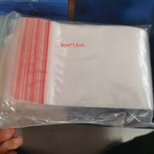 100 个透明 PE 自封塑料袋，厚度 8mil，各种尺寸，带白色或红色边框，适用于储存干货、日用品、防尖锐物体、日常礼品包装 - 彩色 - 查看 17