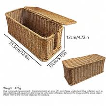 Rustik stil rottingmaterial Rektangulär Power Strip förvaringslåda