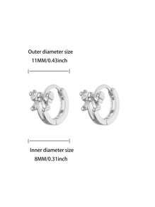 1 Paar romantische, elegante Zirkonia Schleifenohrringe für Frauen, Edelstahl, goldfarben beschichtet, Schleifen-Ohrringe, luxuriöser Hochzeitsschmuck