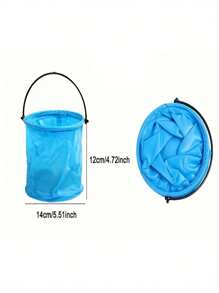 1 pieza Cubo plegable con asa - Diseño portátil, duradero y fácil de guardar para la playa, viajes, fiestas al aire libre, campamento, picnic, pesca y senderismo - Disponible en azul, morado, naranja, verde