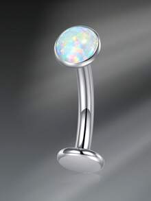 CIZME Floating Titanium Belly Button Rings Hypoallergenic G23 Titanium Internally Threaded Belly Ring 14G Belly Piercings For Women Navel Piercings Jewelry, Floating Belly Button Ring For Women Hypoallergenic F136 Belly Rings Internally Threaded CZ Opal 10mm Bar Navel Barbell Flat Back Belly Piercing 10MM Silver