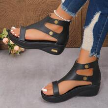 1 Pair Women's Casual Fashion Wedge Platform Sandals, Lightweight & Comfortable Roman Style Summer Sandals