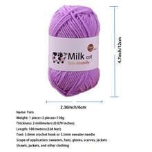 150g (Contains 3pcs) Soft Medium Thick Yarn For Handmade Knitting DIY Crafts, Handmade Gifts, Sweaters, Hats, Scarves - Multicolor - View 8