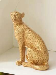 1 Piece Of Leopard Squatting Desktop Decorative Ornaments, Resin Material Retro Style Handicrafts Decoration Suitable For Study, Entrance, Office, Hotel Decoration
