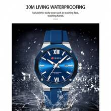 Relógio Masculino CURREN, Marca de Luxo, Militar, Exército, Pulseira de Silicone Original, Resistente à Água, Calendário, Esporte, Quartzo, Presente, Modelo 8465